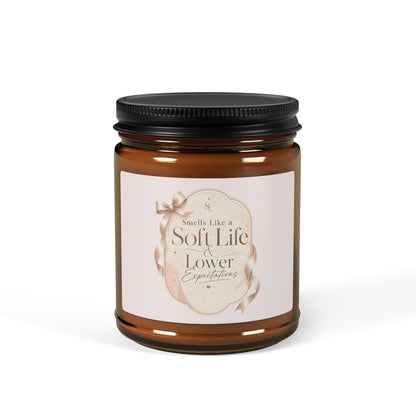 Soft Life Scented Candle amber jar | soy candle