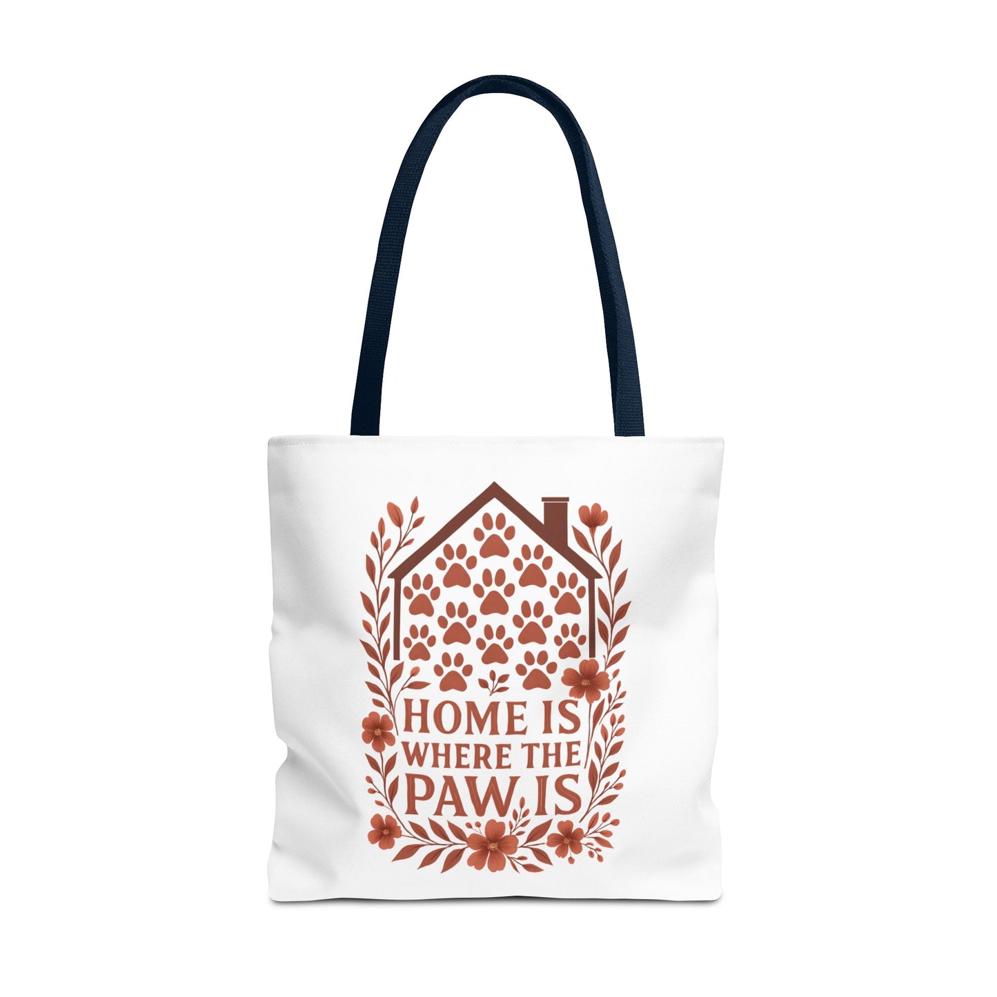 Home is Where the Paw Is Tote Bag | Pet Lover Gift, Floral Design, Animal Lover Accessory, Eco-Friendly Shopping Bag, Dog Mom Tote