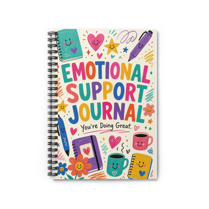 Emotional Support Journal Spiral Notebook | Cute Positive Mental Health