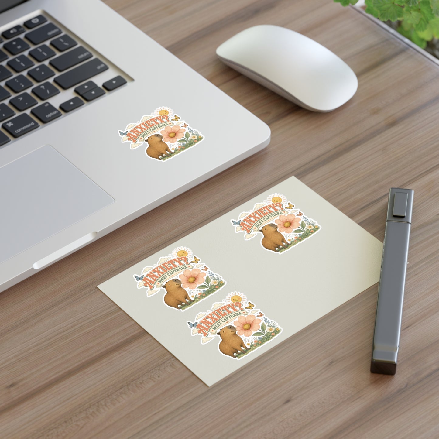 Anxiety? Meet Capybara Sticker Sheet | Cute Capybara Floral Decal