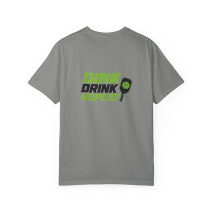 Dink Drink Repeat T-shirt | Pickleball Paddle Graphic