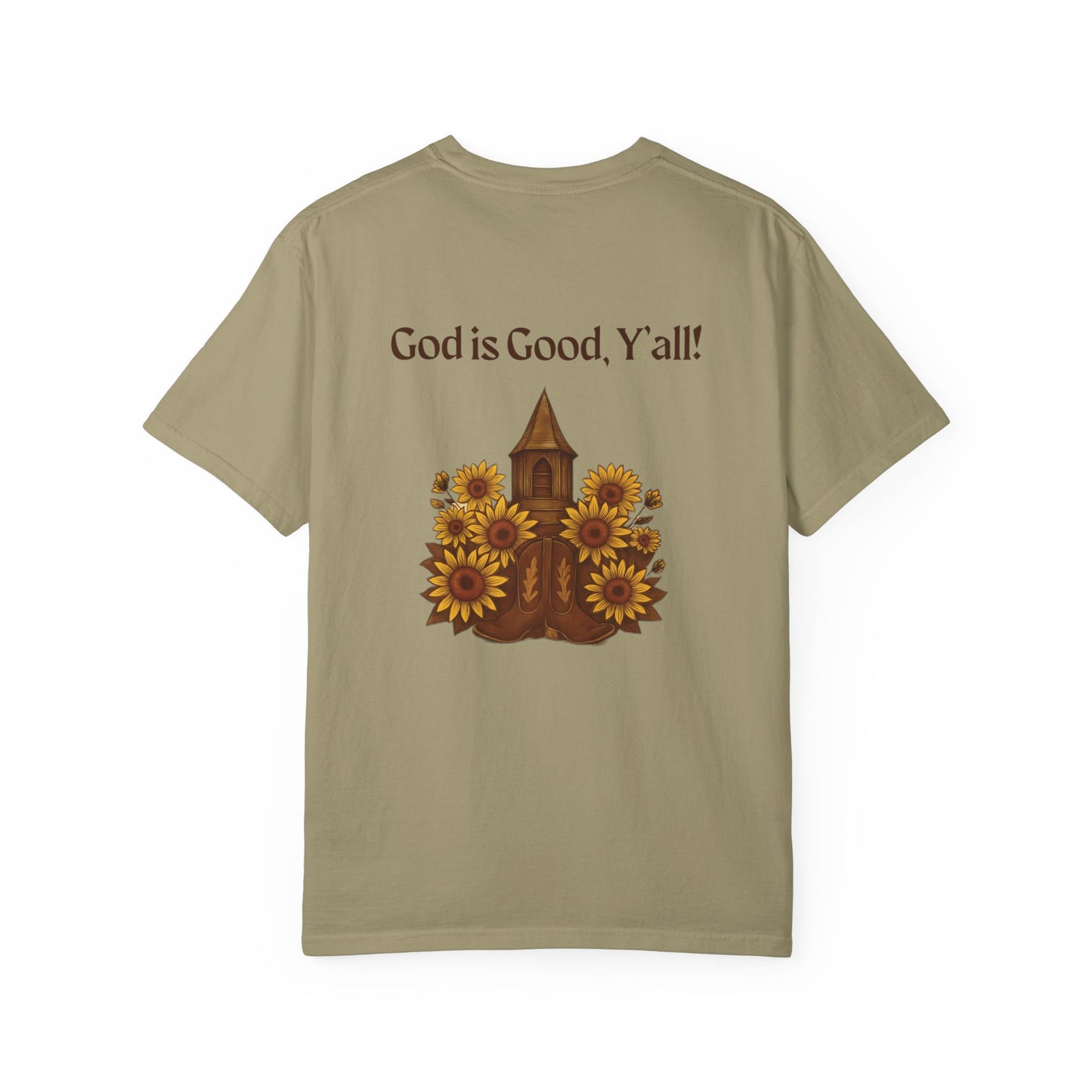 Unisex Sunflower Tee - Inspirational T-Shirt, God is Good Y'all, Casual Wear, Gift for Gardeners, Faith-Based Apparel