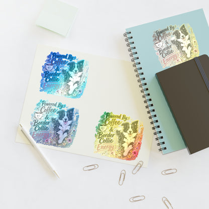 Powered by Coffee & Border Collie Energy Sticker Sheet | Dog Lover Planner Stickers