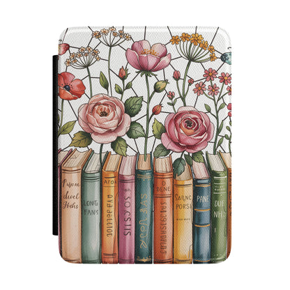 Vintage Floral Books Kindle Case | Floral Bookshelf E-Reader Cover