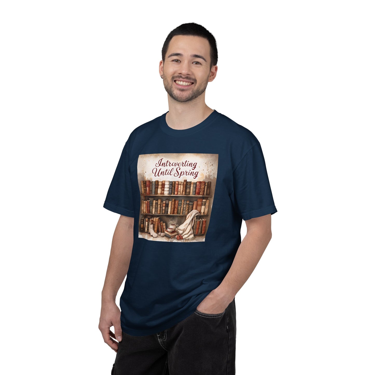 Introverting Until Spring T-Shirt, Cozy Literary Tee, Perfect Gift for Book Lovers, Spring Vibes Shirt, Relaxed Fit Fashion