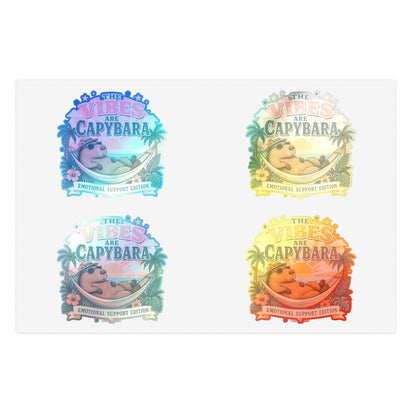 The Vibes Are Capybara sticker sheet | Cute capybara, tropical design