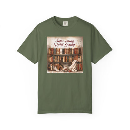 Introverting Until Spring T-Shirt, Cozy Literary Tee, Perfect Gift for Book Lovers, Spring Vibes Shirt, Relaxed Fit Fashion