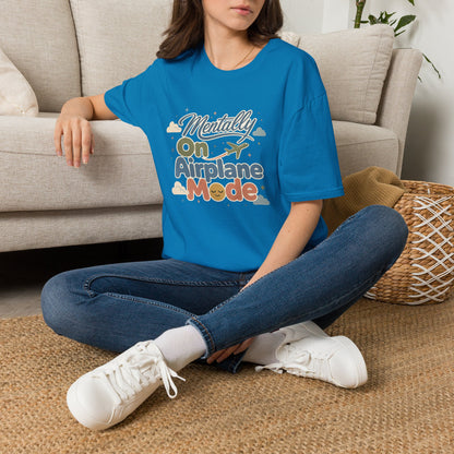Mentally On Airplane Mode T-Shirt | Travel Plane Graphic
