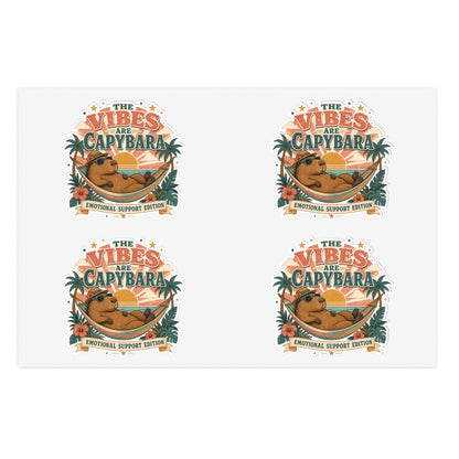 The Vibes Are Capybara sticker sheet | Cute capybara, tropical design