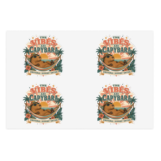 The Vibes Are Capybara sticker sheet | Cute capybara, tropical design