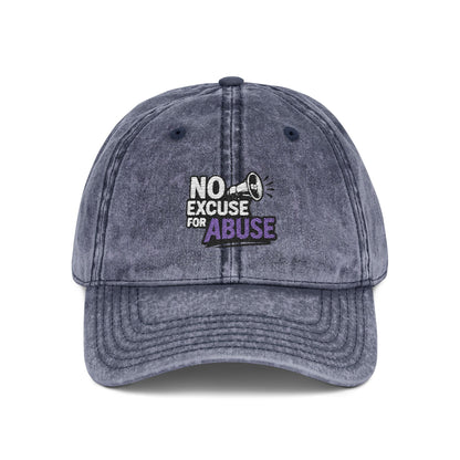 Vintage Embroidered Cap with Anti-Abuse Message - Casual Hat for Awareness, Support Events, Fundraisers, Gifts, Summer Days