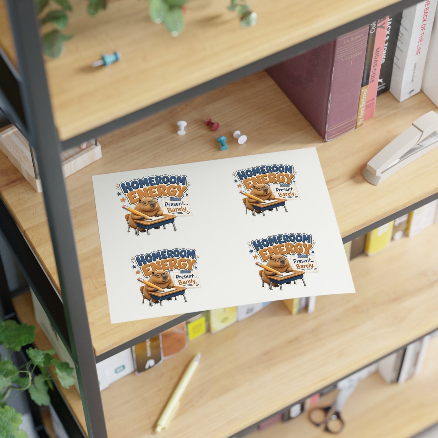 Homeroom Energy Present Barely Capybara sticker | Kiss-Cut Sticker