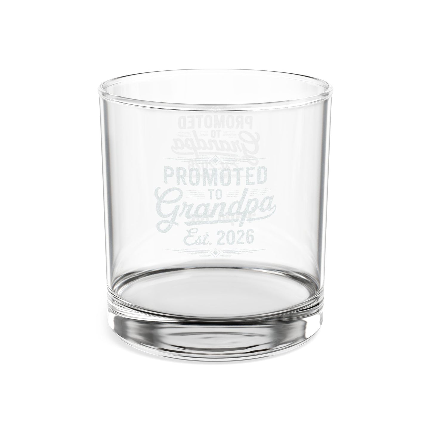 Promoted to Grandpa Est. 2026 Whiskey Glass | Engraved Rocks Glass