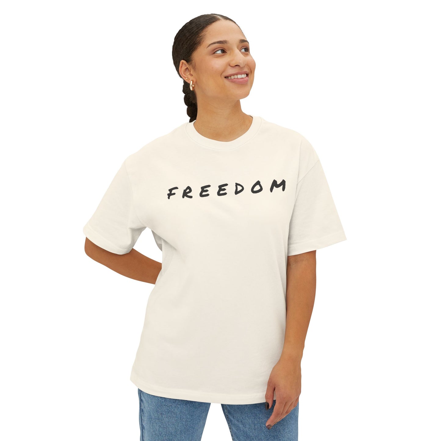 Freedom & Faith Unisex Oversized Tee, Summer Vibes Tee, Casual Gift, Patriotic Apparel, Faith-Based Outfit