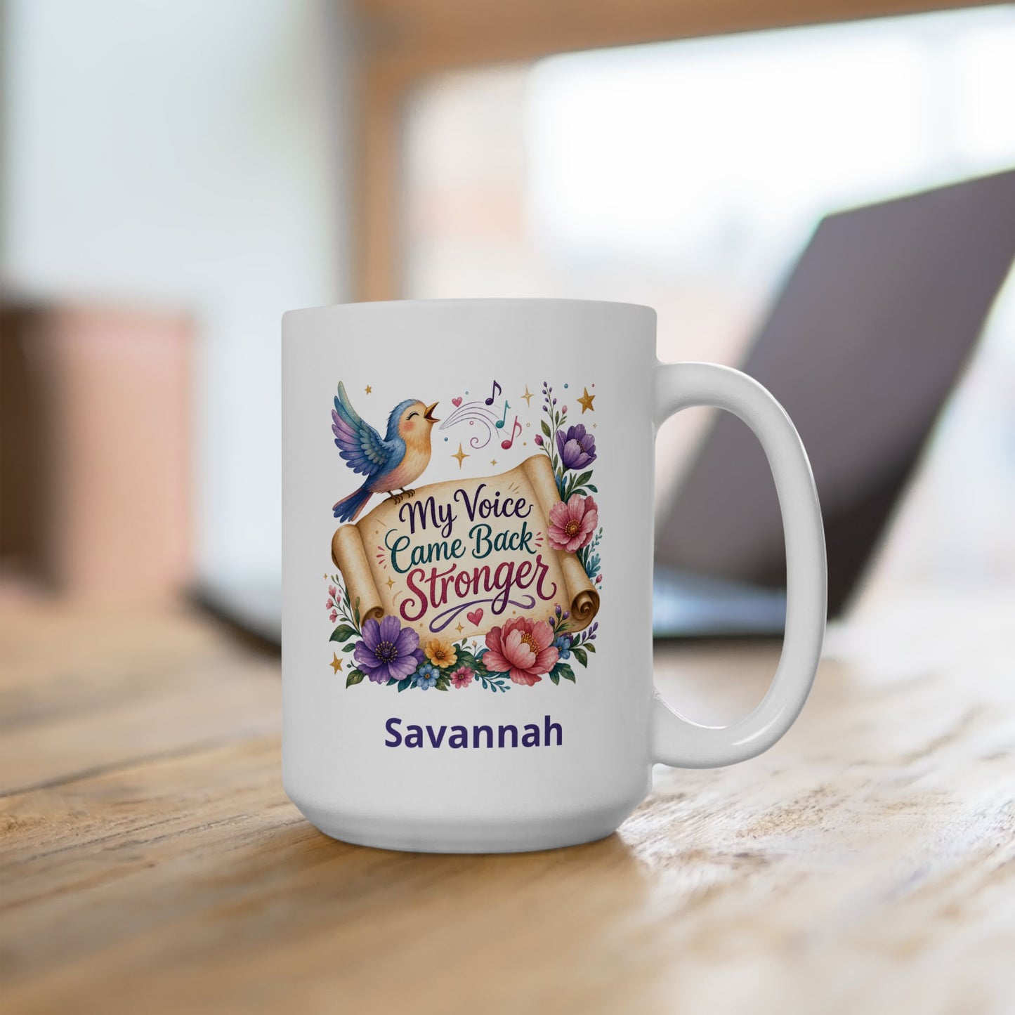 My Voice Came Back Stronger Ceramic Mug | Survivor Quote, Recovery