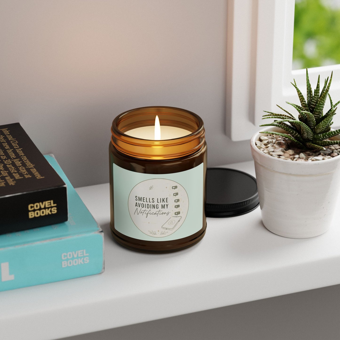 Smells Like Avoiding My Notifications Candle | Soy Amber Jar