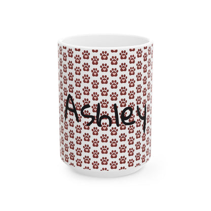 Paw Print Ceramic Mug - Perfect for Pet Lovers, Dog/Cat Gifts, Coffee/Tea Drinkware, Animal Enthusiasts, Birthday/Anniversary