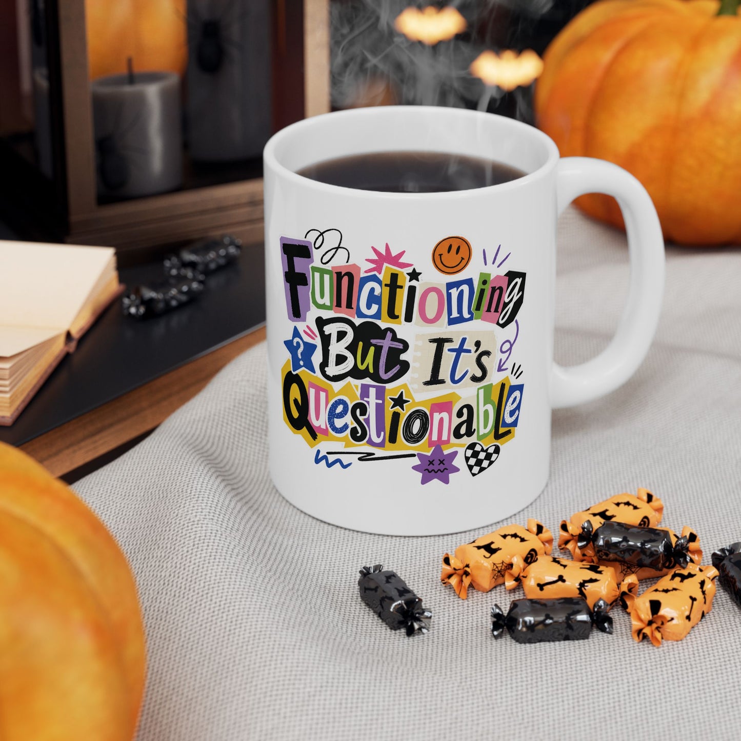 Functioning But It's Questionable Dopamine Humor Mug