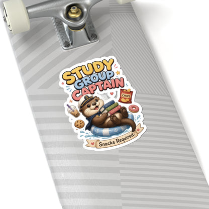 Study Group Captain Sticker | Otter with Snacks Kiss-Cut Sticker