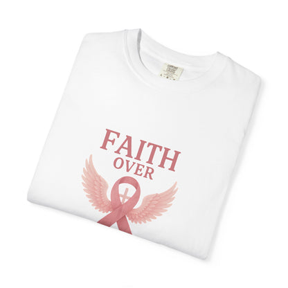 Faith Over Fear Unisex T-Shirt, Inspirational Shirt, Breast Cancer Awareness Tee, Gift for Support, Everyday Casual Wear