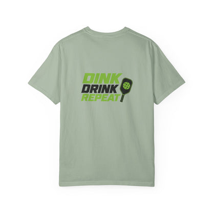 Dink Drink Repeat T-shirt | Pickleball Paddle Graphic
