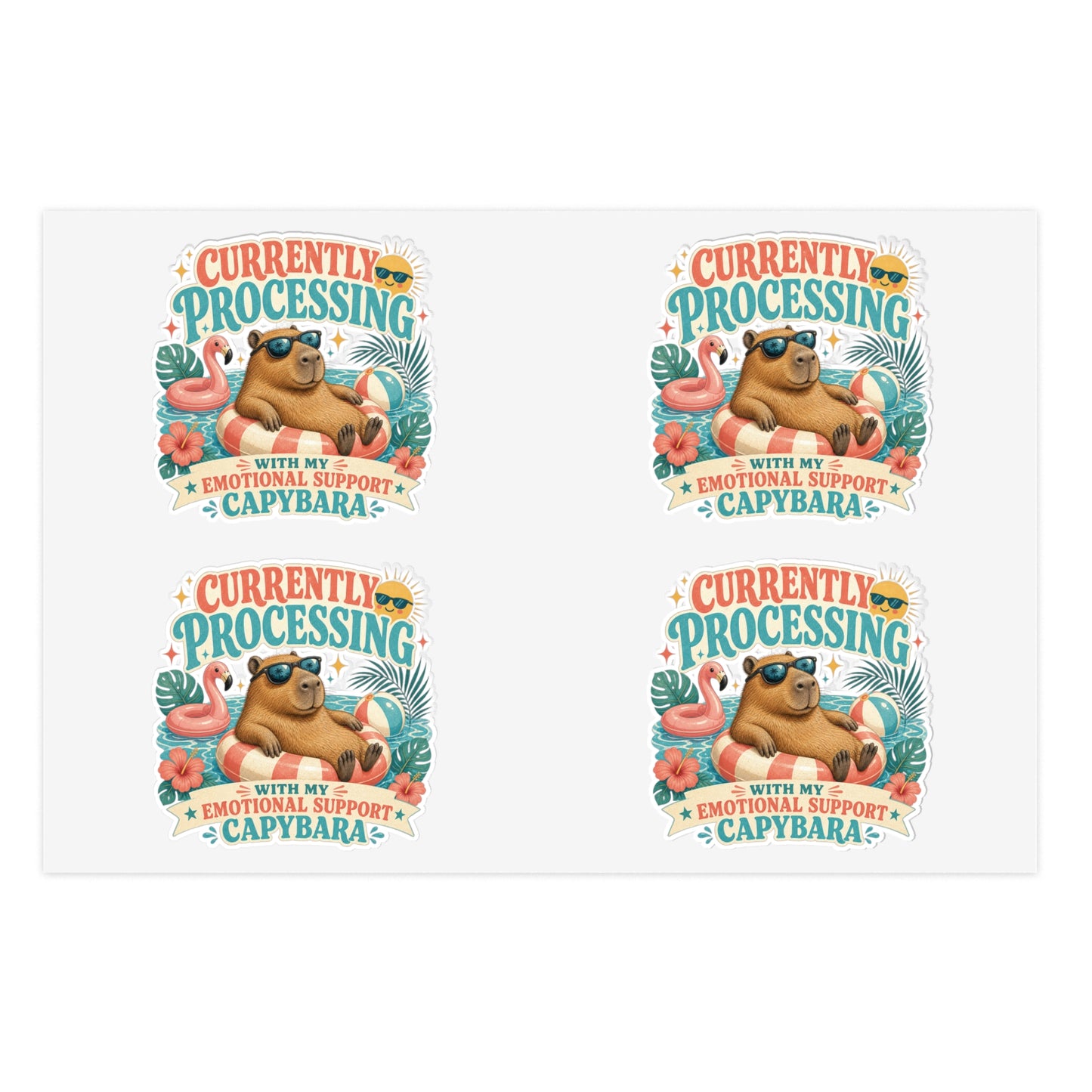 Currently Processing Capybara Sticker Sheet | Cute Relaxing Animal Stickers