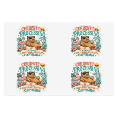 Currently Processing Capybara Sticker Sheet | Cute Relaxing Animal Stickers