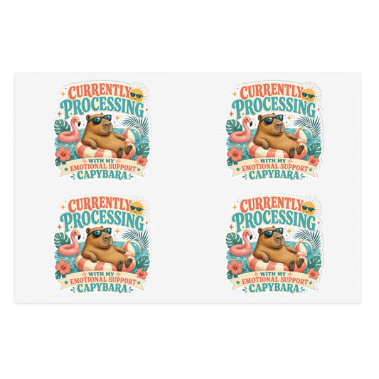 Currently Processing Capybara Sticker Sheet | Cute Relaxing Animal Stickers