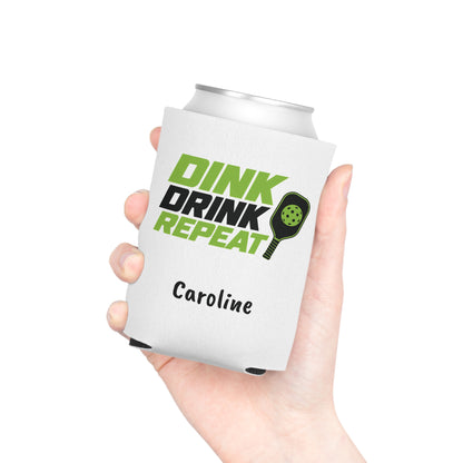 Dink Drink Repeat Can Cooler | Pickleball Paddle Graphic, Personalized Option