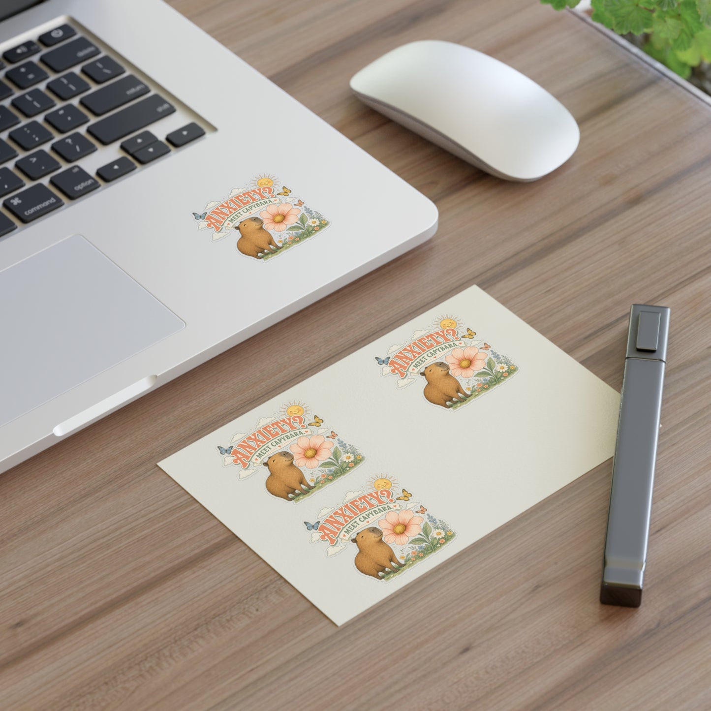 Anxiety? Meet Capybara Sticker Sheet | Cute Capybara Floral Decal