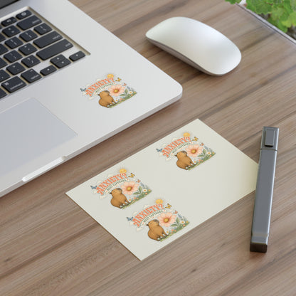 Anxiety? Meet Capybara Sticker Sheet | Cute Capybara Floral Decal