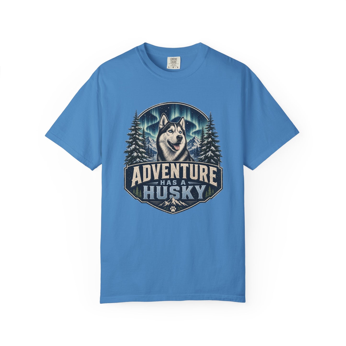Adventure Has a Husky T-shirt | Husky Dog Graphic, Northern Lights, Outdoors