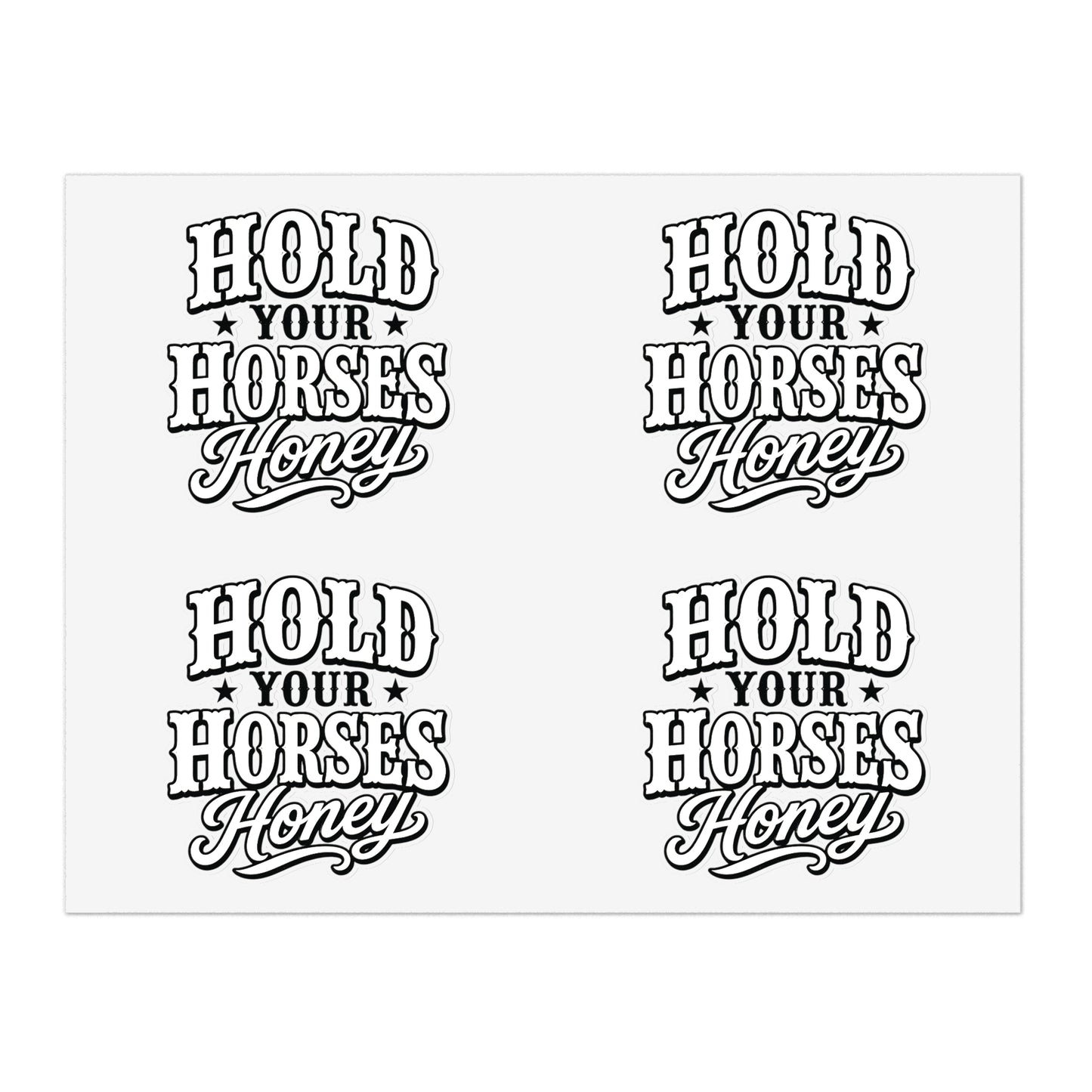 Hold Your Horses Honey Sticker Sheet | Western Retro Phrase Stickers