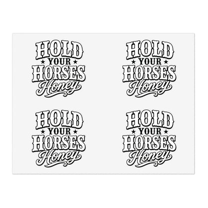 Hold Your Horses Honey Sticker Sheet | Western Retro Phrase Stickers