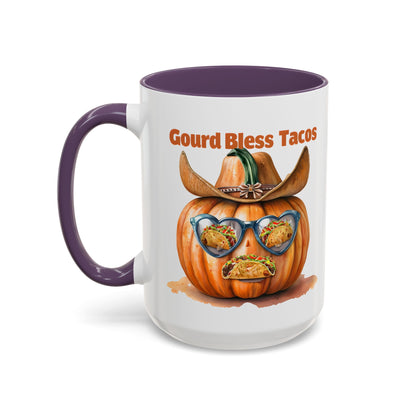 Gourd Bless Tacos Coffee Mug - Perfect for Fall, Halloween, Thanksgiving, Taco Lovers, Kitchen Decor