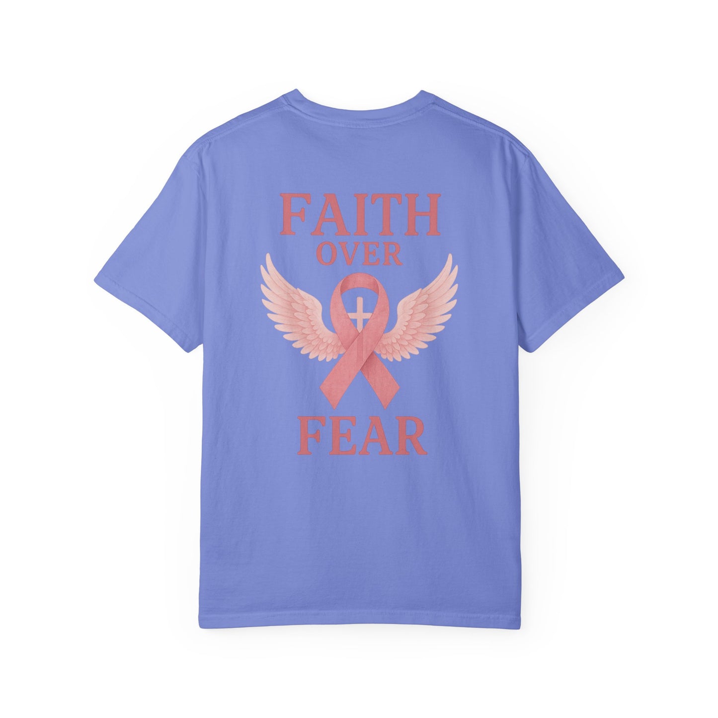 Faith Over Fear Angel Wings T-shirt, Breast Cancer Awareness Tee, Unisex Shirt, Religious Gift, Inspirational Clothing