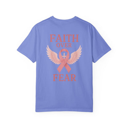 Faith Over Fear Angel Wings T-shirt, Breast Cancer Awareness Tee, Unisex Shirt, Religious Gift, Inspirational Clothing
