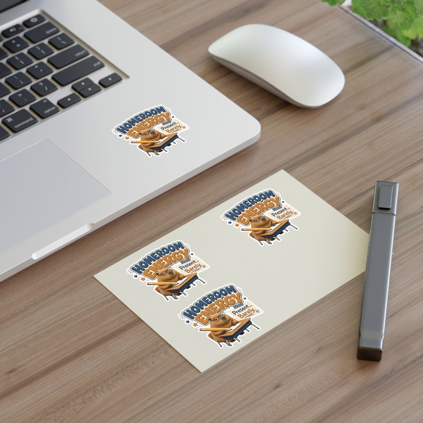 Homeroom Energy Present Barely Capybara sticker | Kiss-Cut Sticker