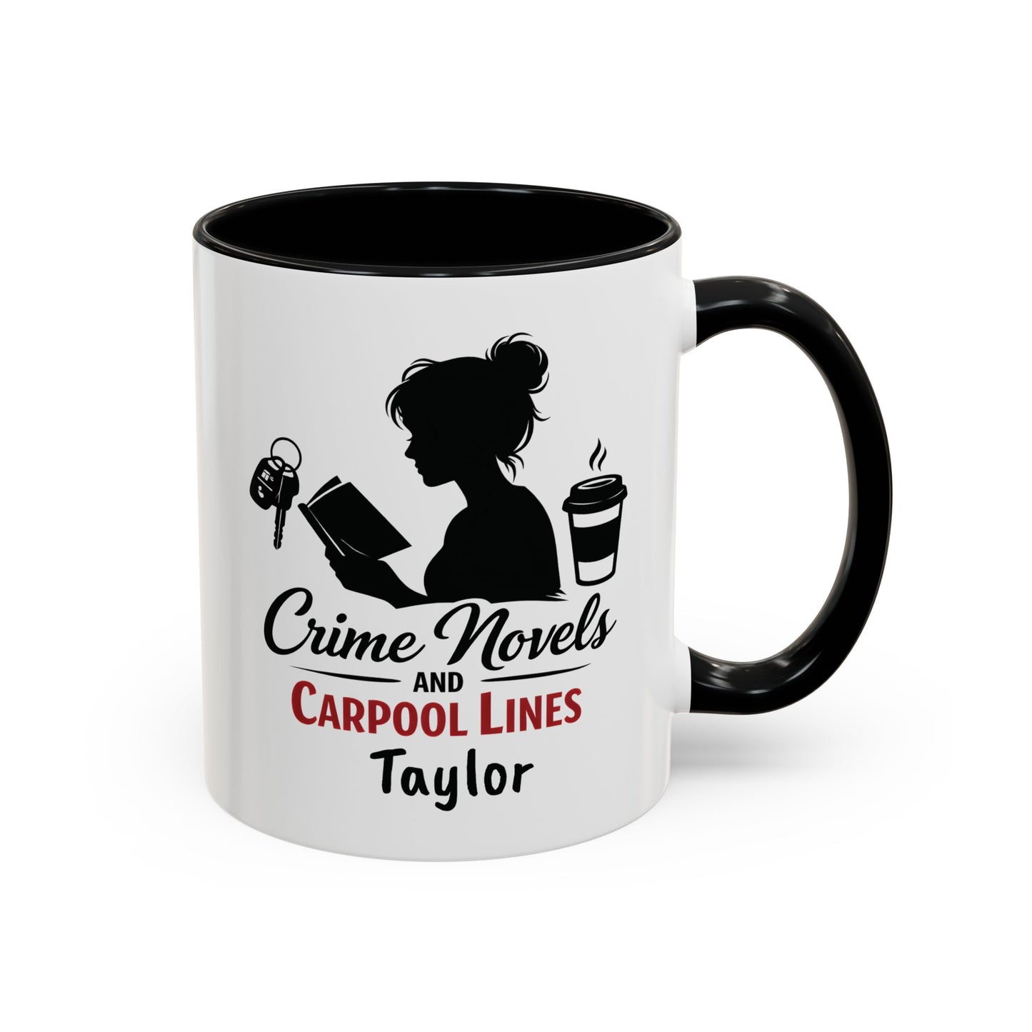 Crime Novels and Carpool Lines Mug | Accent Coffee Mug