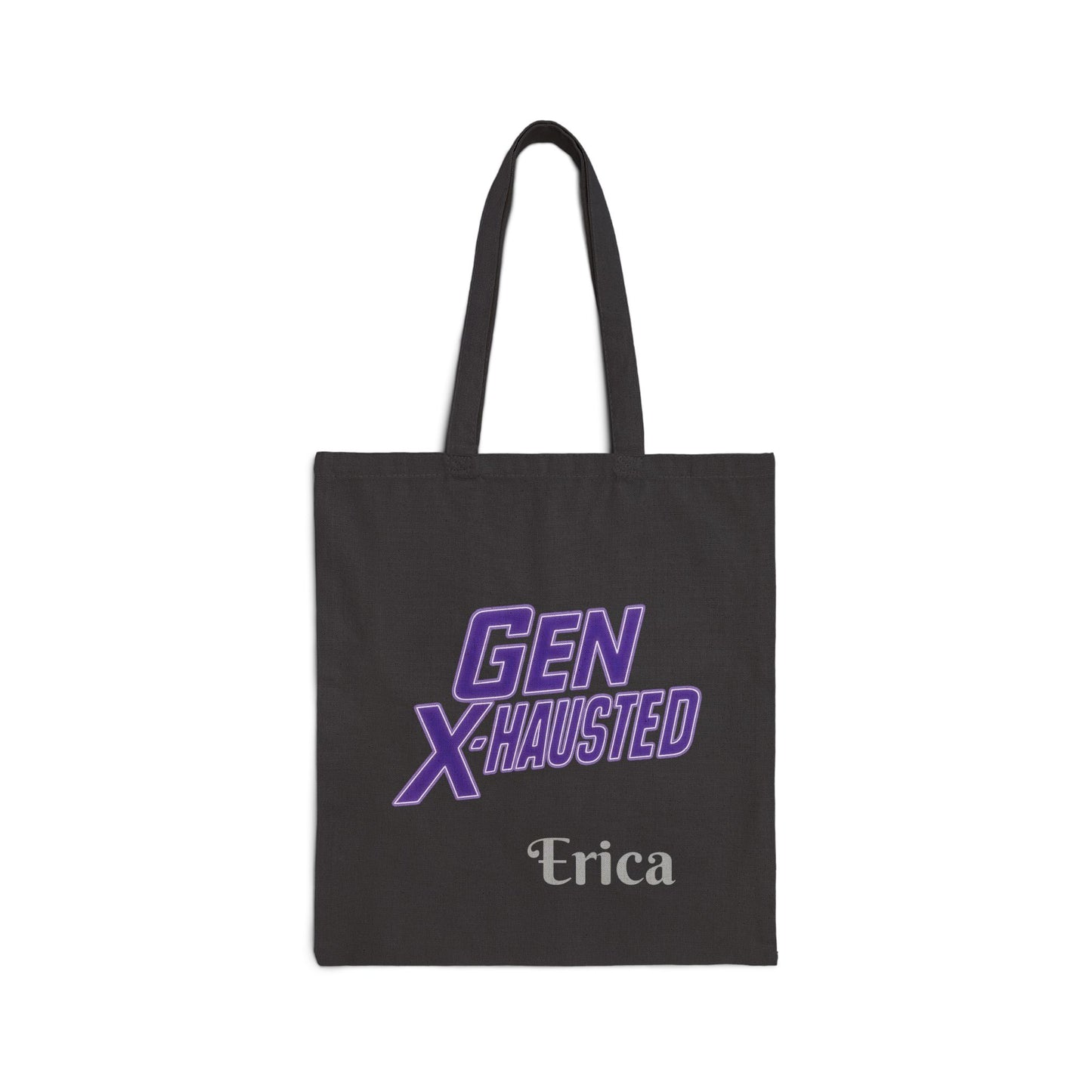 Gen X-Hausted Cotton Canvas Tote Bag, Funny Forgotten Gen X Humor, Reusable Shopping Bag, Eco-Friendly Grocery Tote, Gift for Gen X-er,