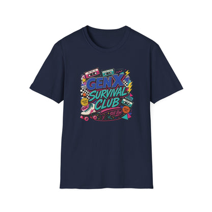 Gen X Survival Club T-Shirt | 80s Retro Cassette Graphic