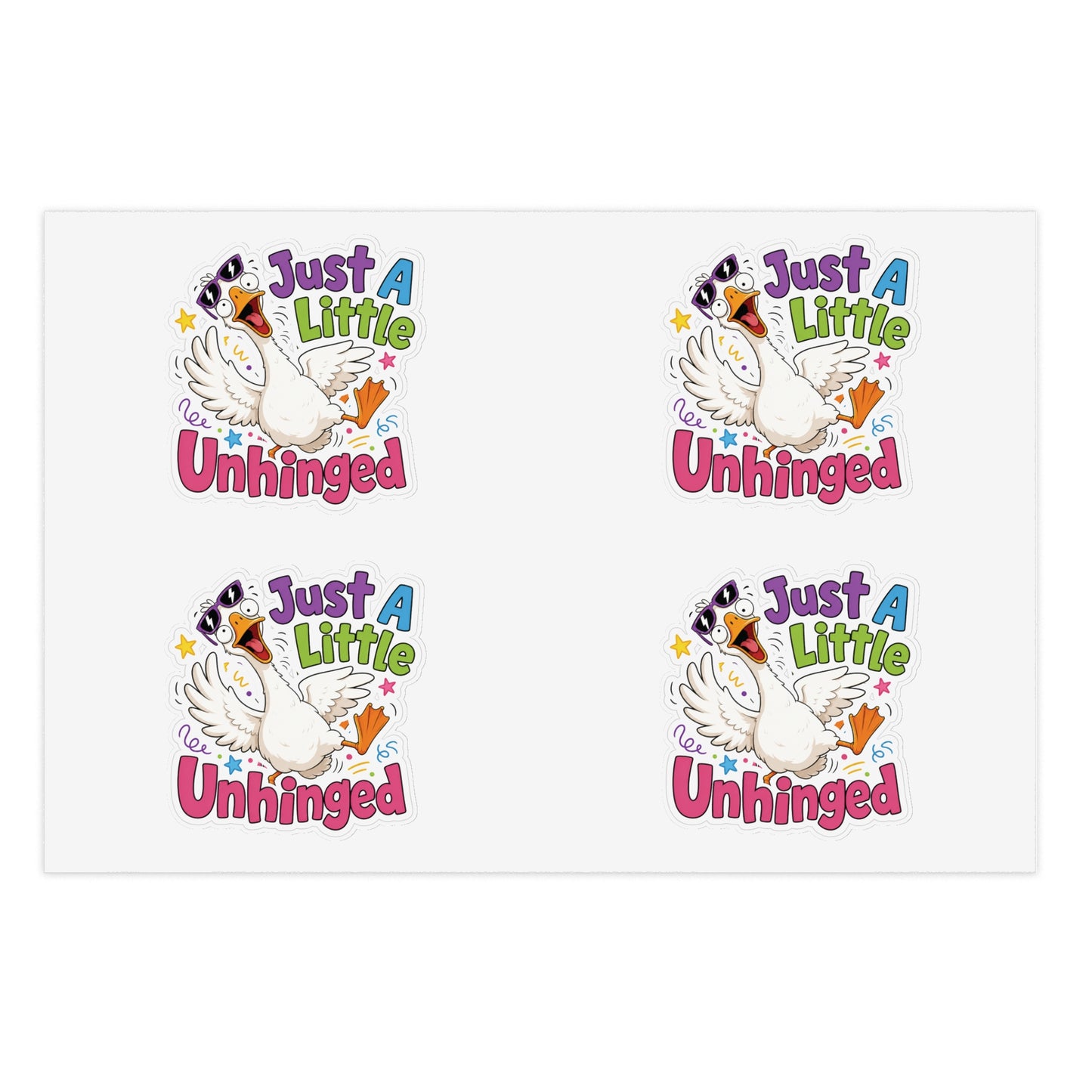 Just A Little Unhinged Sticker Sheet | Silly Goose Cartoon Stickers