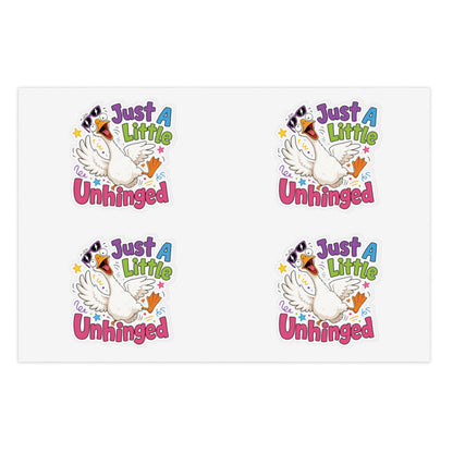 Just A Little Unhinged Sticker Sheet | Silly Goose Cartoon Stickers