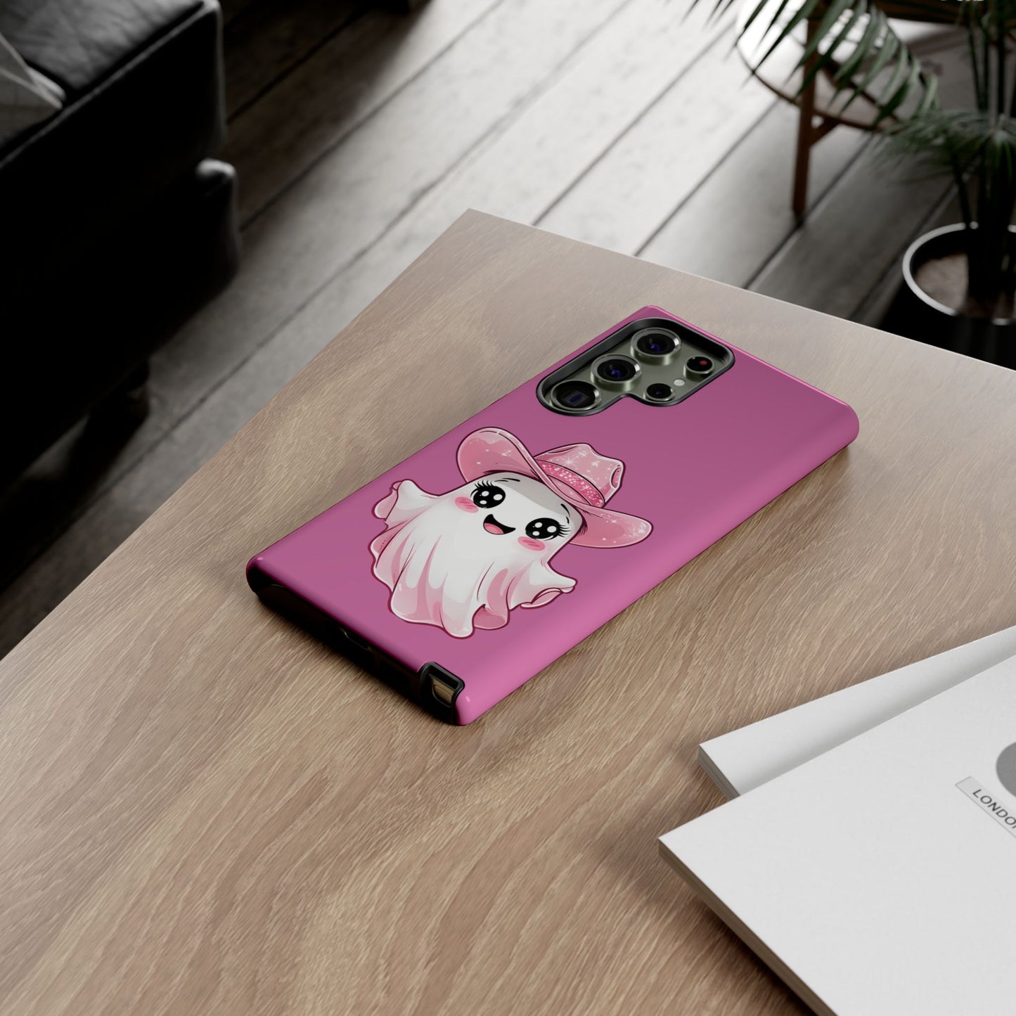 Cute Ghost Phone Case - Fun, Whimsical, Kawaii, Halloween, Gift Idea, Pink Ghost Design