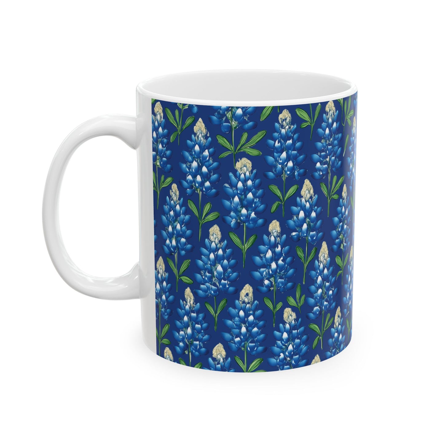 Texas Bluebonnet Ceramic Mug, Floral Pattern Coffee Cup, Southwestern Drinkware, Botanical Tea Mug, Gift for Gardeners, Home Decor
