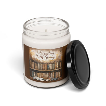 Cozy Book Lovers' Candle, Introverting Until Spring, Scented Soy Candle, Literary Gift, Home Decor, Relaxing Aromatherapy, Fall Decor