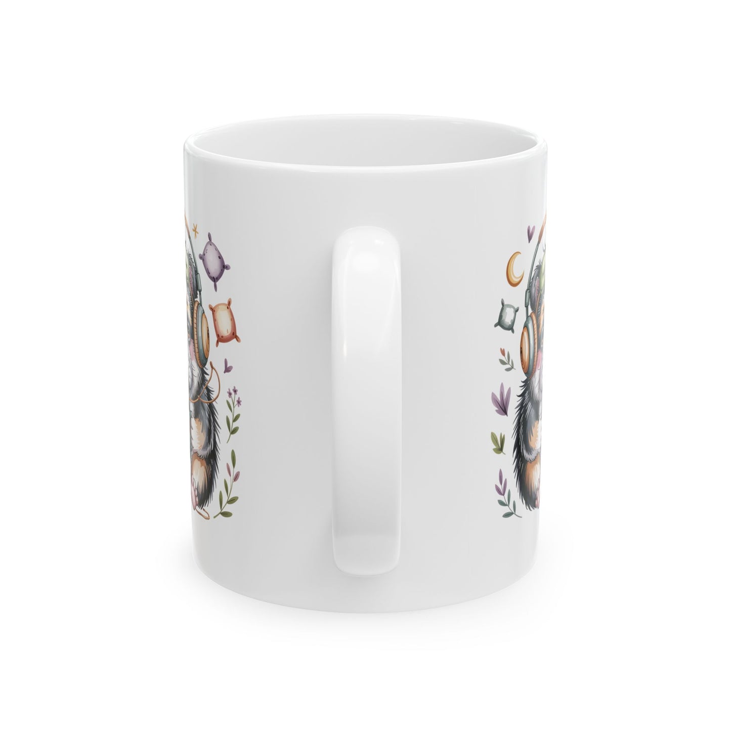 Sleepy Bulldog with Moon and Stars Mug | Ceramic Coffee Tea Cup