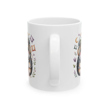 Sleepy Bulldog with Moon and Stars Mug | Ceramic Coffee Tea Cup