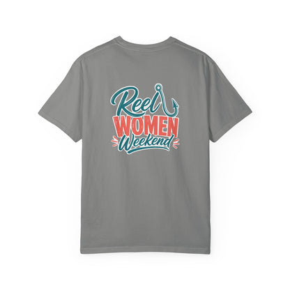 Reel Women Weekend T-shirt | Fishing Hook Typography Tee