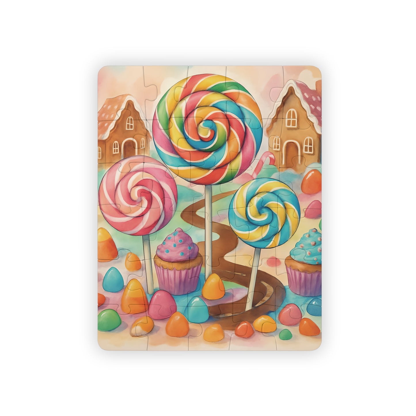 Whimsical Candyland Kids' Puzzle, Sweet Treats Puzzle, Educational Toy, Gifts for Children, Family Activity, Holiday Fun